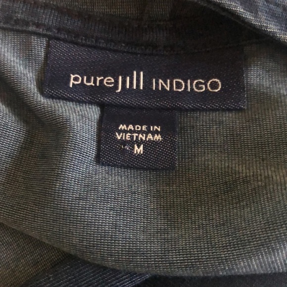 Pure Jill Indigo Ocean Wash Draped Open Concept Cardigan M Long Stretch Fall - Picture 7 of 8